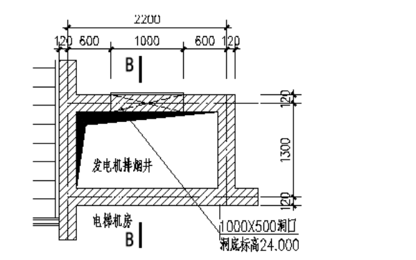 柴油發(fā)電機房排煙井平面圖示例.png