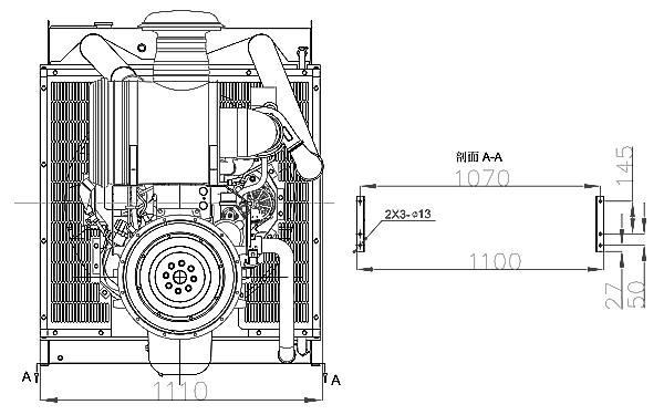 6LTAA9.5-G1東風康明斯發動機外形尺寸后視圖.png