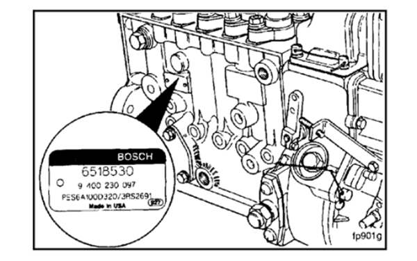 直列泵銘牌位置圖-康明斯柴油發電機組.png