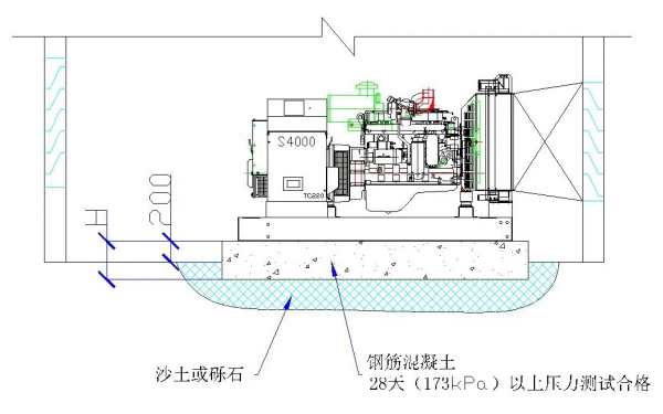 柴油發電機組水泥基礎平臺設計圖.png