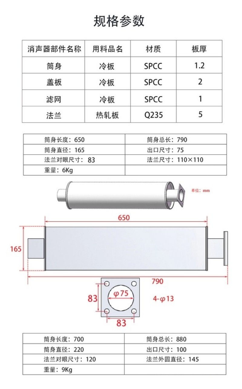 柴油發電機消聲器參數圖3.jpg