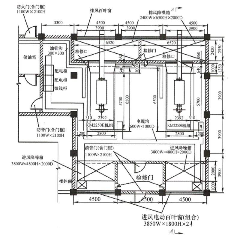 柴油發電機機房隔音降噪平面圖.png