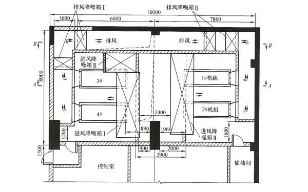 柴油發電機房降噪工程平面布置圖.png