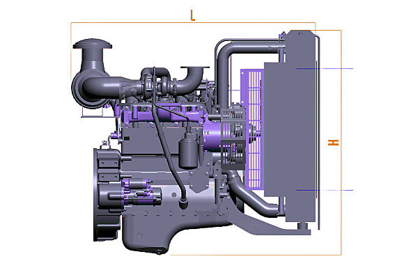 QSB3.9-G31東風康明斯發動機外形側視三維圖.png