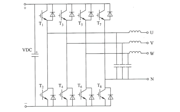 永磁發電機雙電平三相四橋臂拓撲結構圖.png