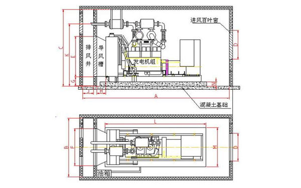 柴發機房橫向布置圖-柴油發電機組.png