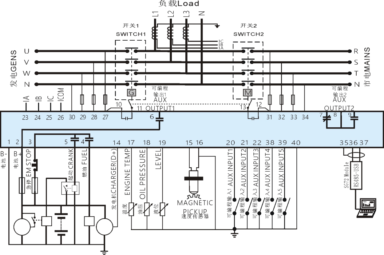 HGM6120NC柴油發電機接線電路圖-康明斯發電機組.png