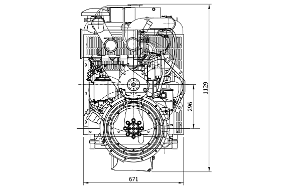 4BTAA3.9-G3東風康明斯發動機外形尺寸后視圖.png
